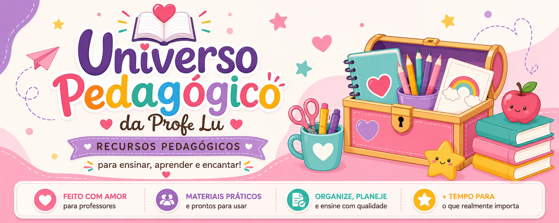 Banner de Universo pedágogico da prof Lu 