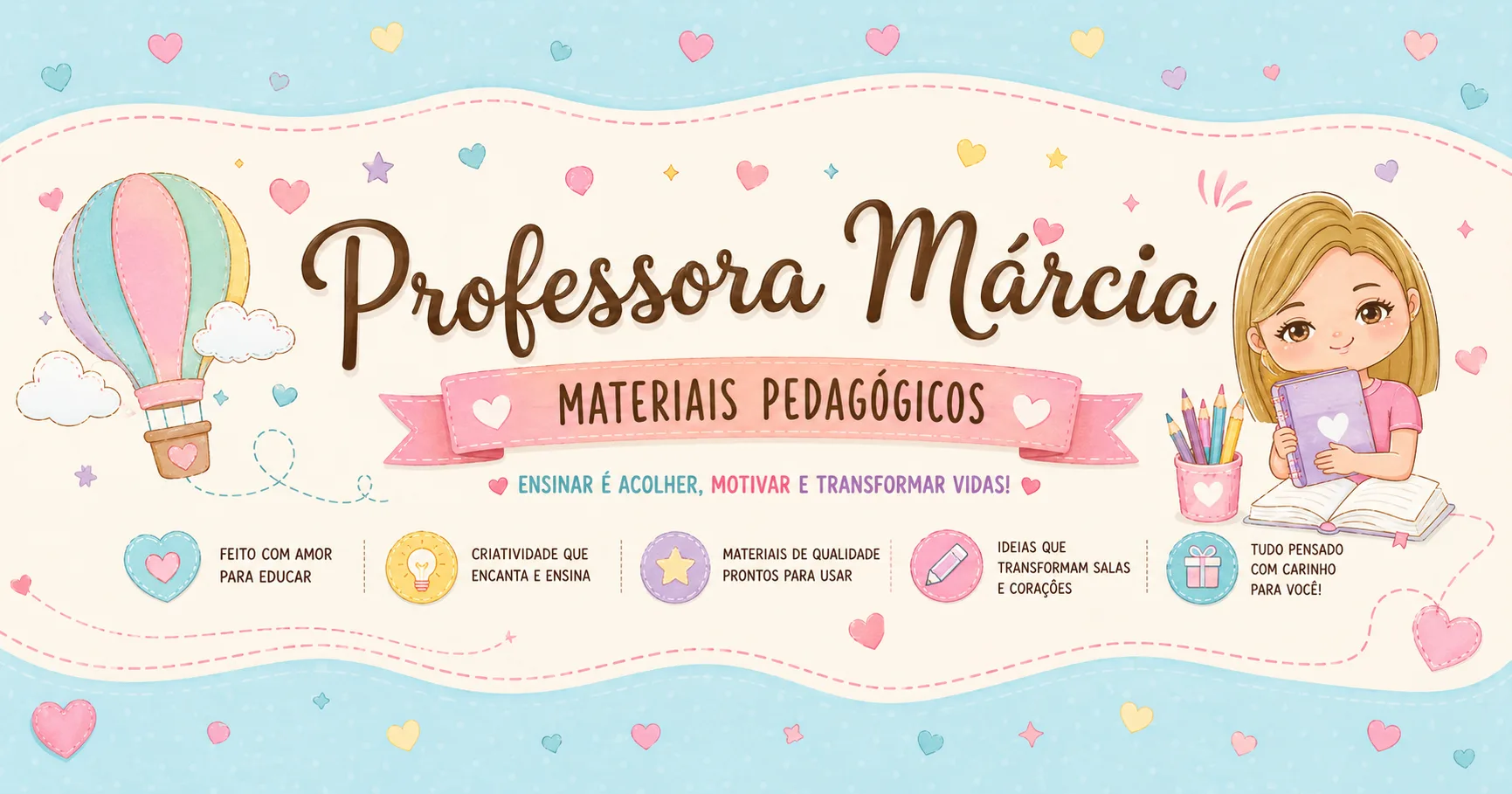 Banner de  Prof. Márcia  Materiais Pedagógicos