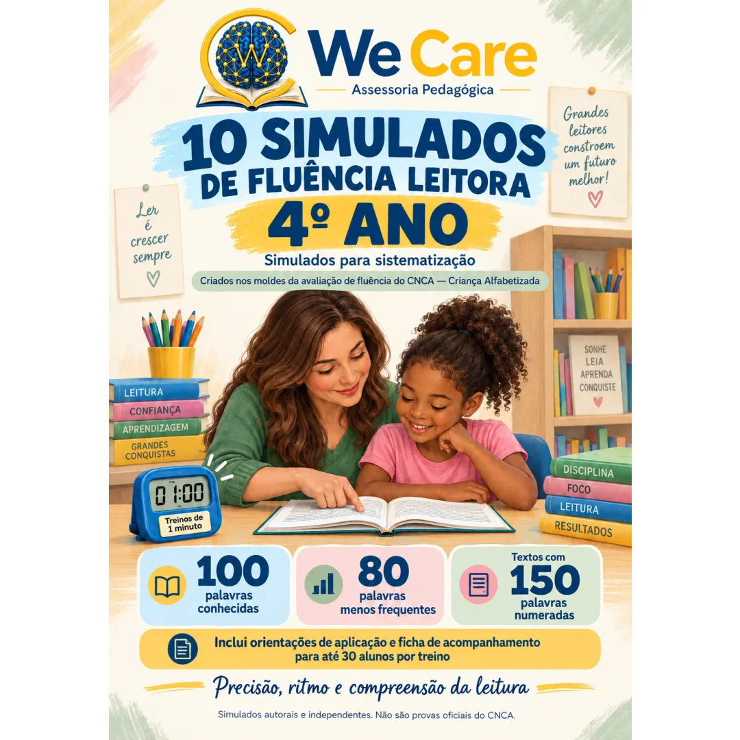 10 Simulados de Fluência Leitora 4 Ano (molde Caed/cnca) em PDF
