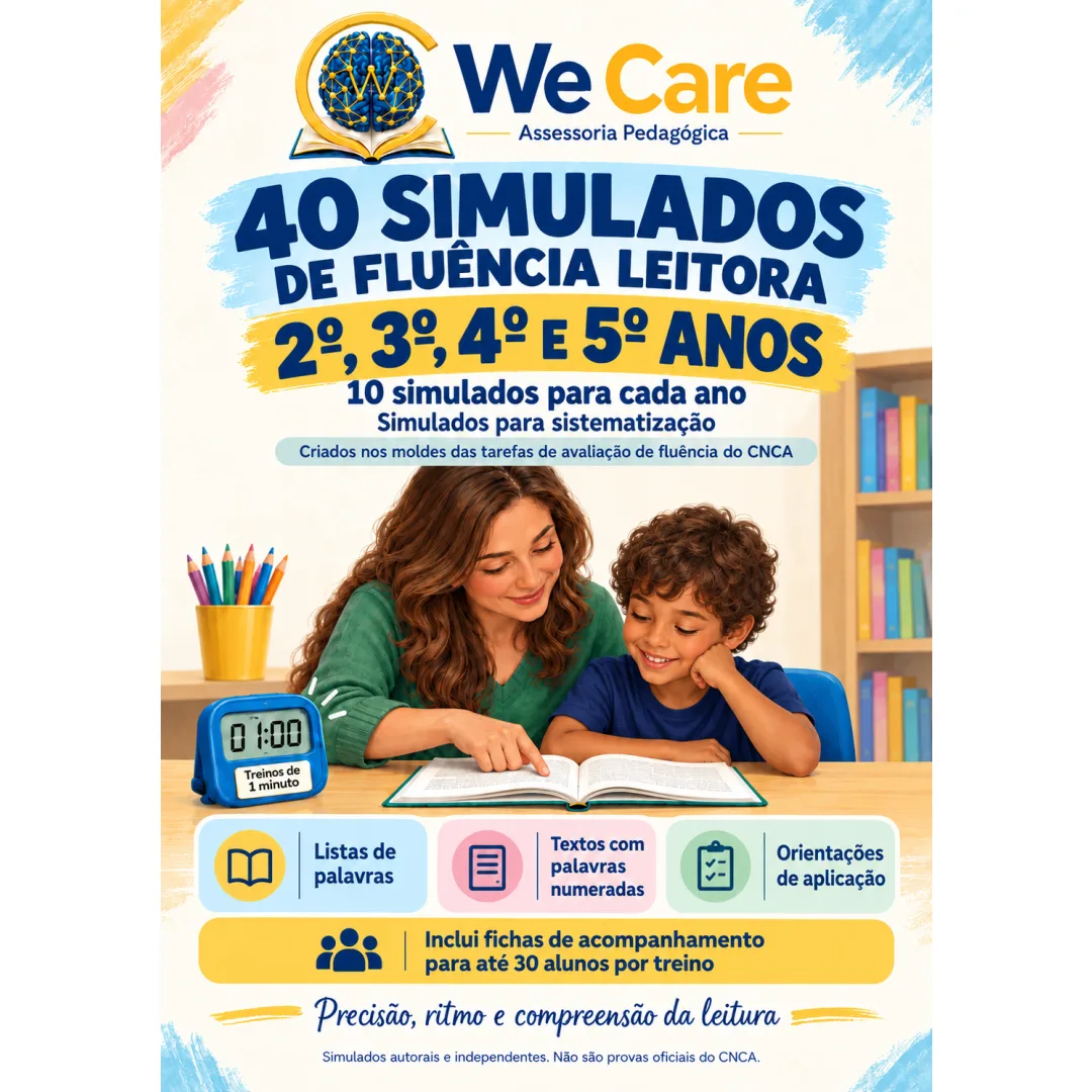 40 SIMULADOS 2º, 3º, 4º e 5º Anos de Fluência Leitora , os Moldes CAED -CNCA, em PDF