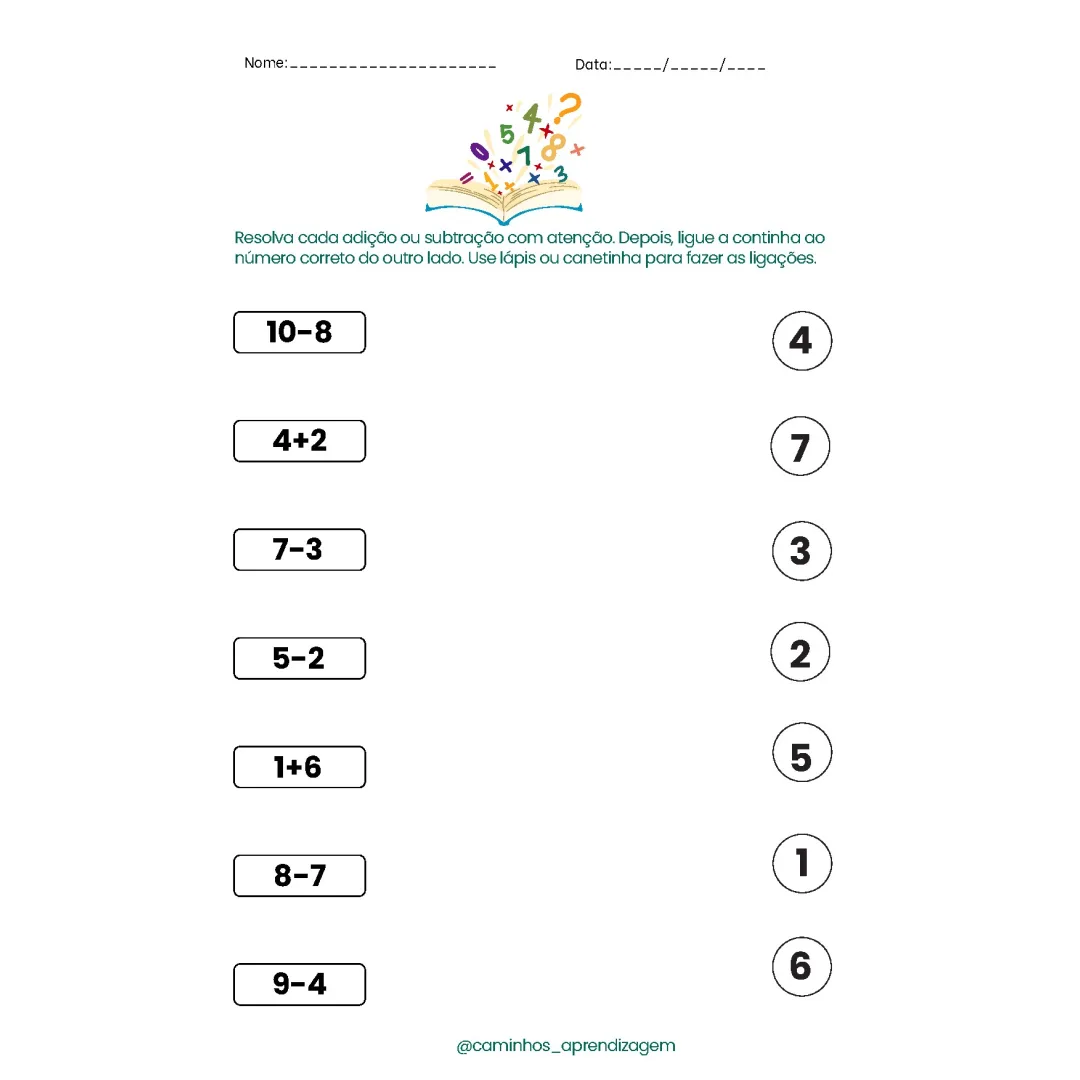 Atividade de Matemática: Adição e Subtração - PDF Gratuito