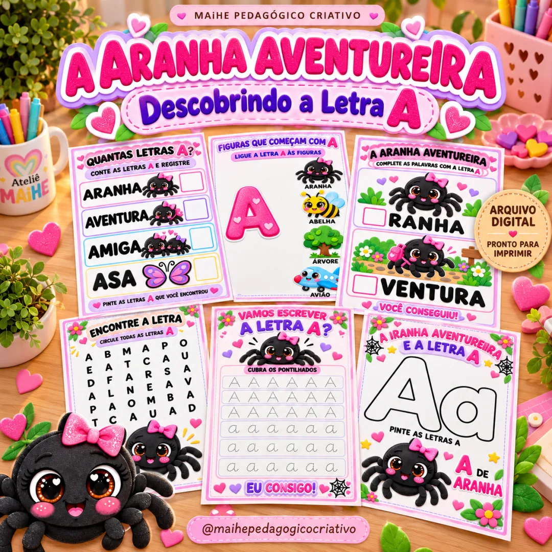 A Aranha Aventureira – Descobrindo a Letra A - Educação Infantil - Jogo - Arquivo Digital