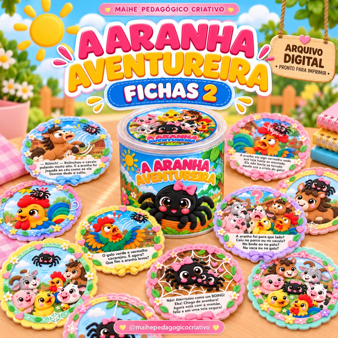 A Aranha Aventureira – Lata Pedagógica 2 - Educação Infantil - Jogo - Arquivo Digital