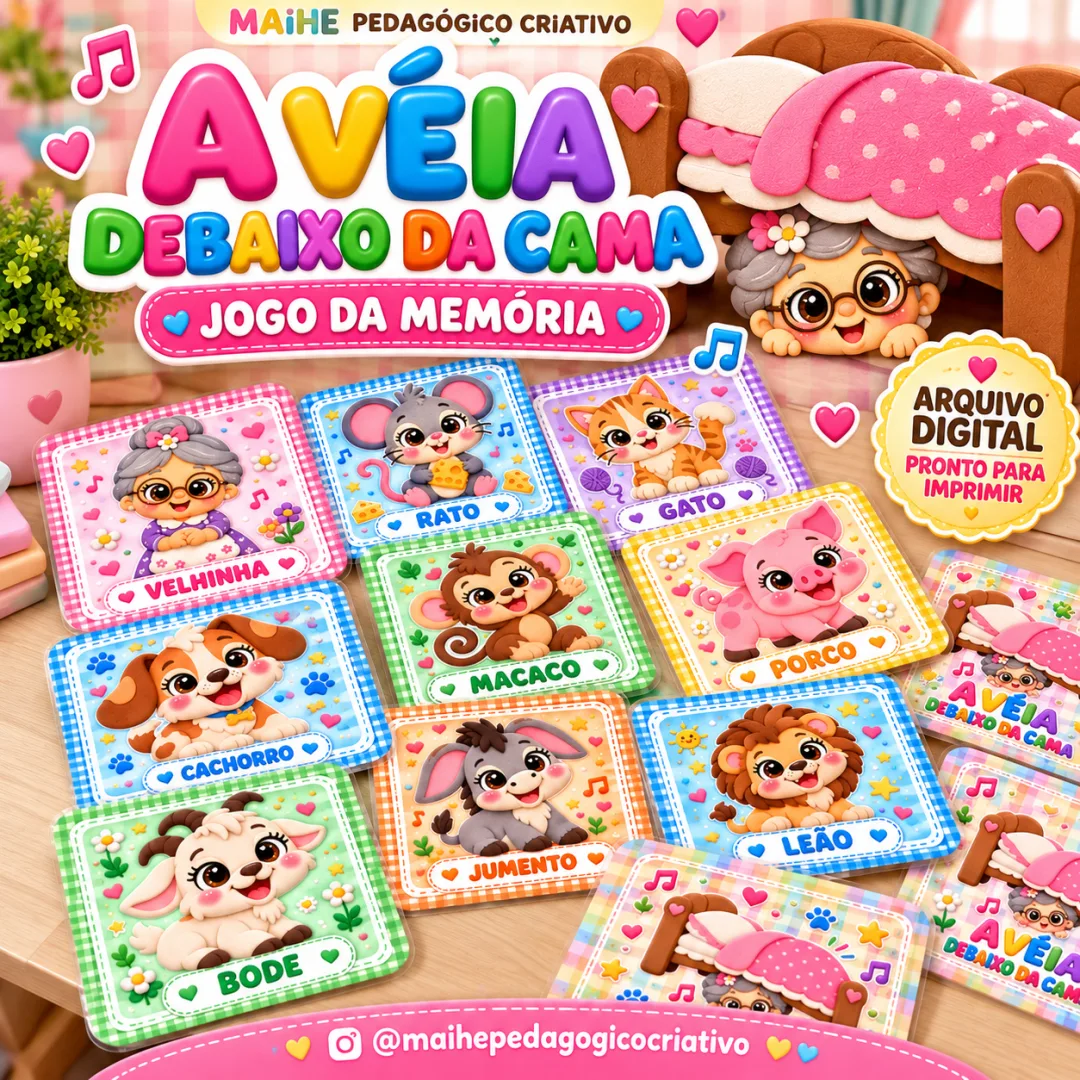 A Véia Debaixo Da Cama - Jogo Da Memória - Educação Infantil - Arquivo Digital 