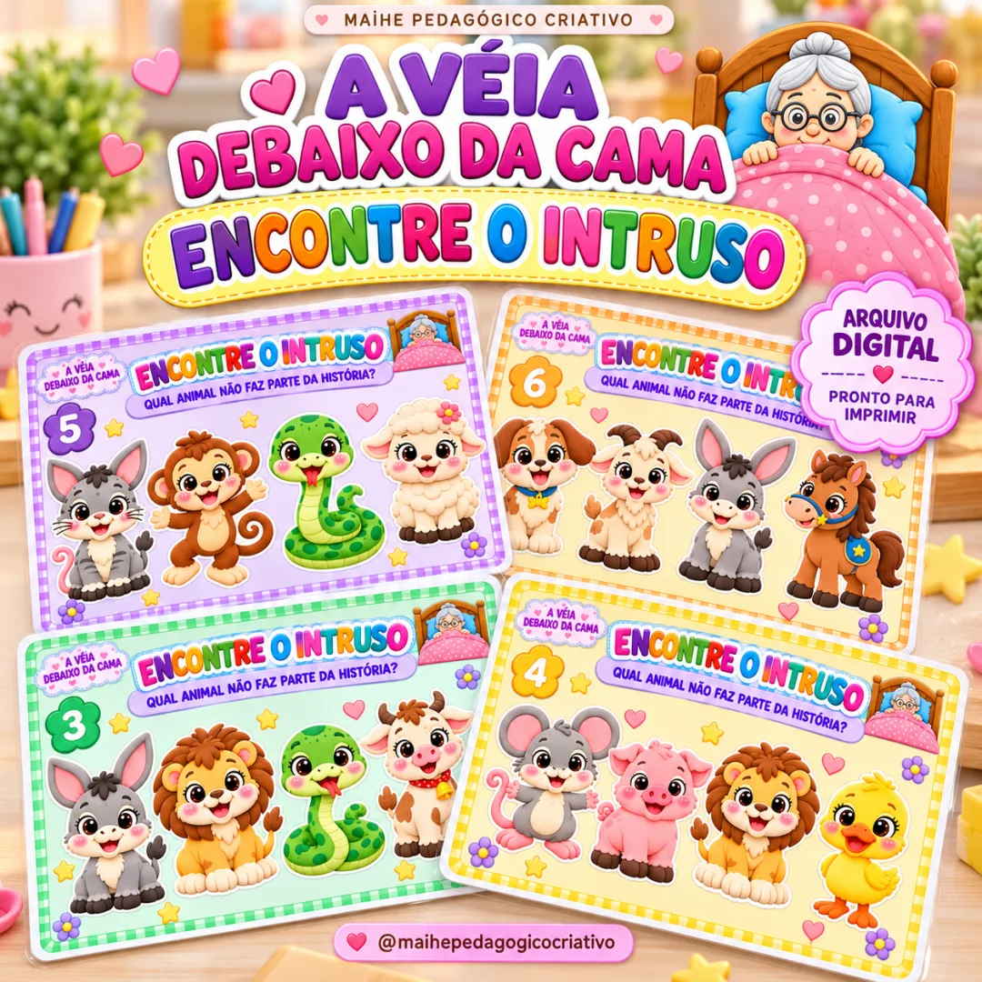 A Véia Debaixo Da Cama – Jogo Encontre O Intruso -  Educação Infantil - Arquivo Digital