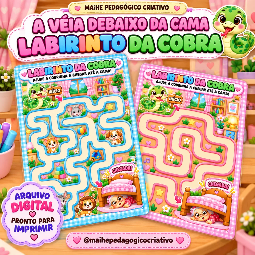 A Véia Debaixo Da Cama – Jogo Labirinto Da Cobra - Educação infantil - Arquivo Digital