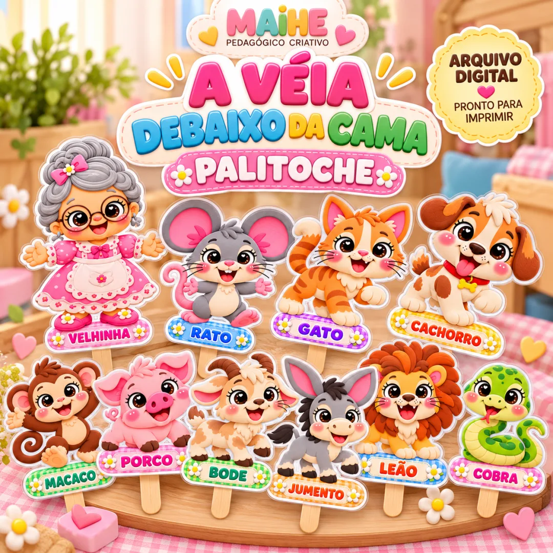 A Véia Debaixo Da Cama - Palitoches - Educação Infantil - Arquivo Digital