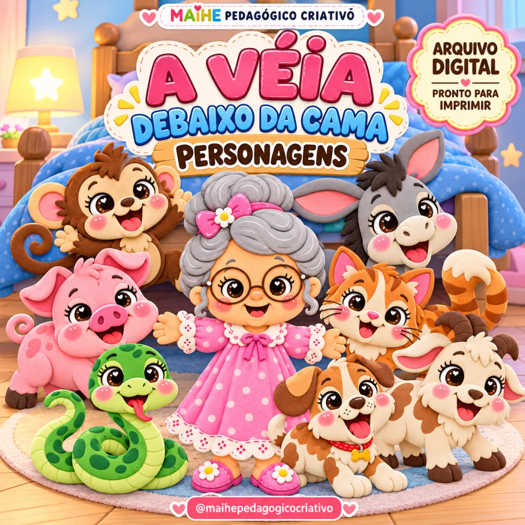 A Véia Debaixo Da Cama - Personagens - Educação Infantil - Arquivo Digital