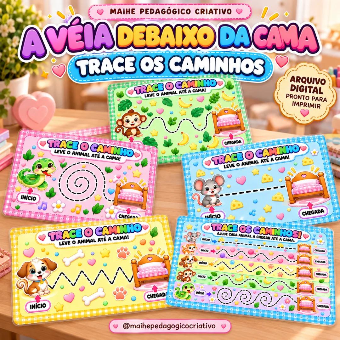 A Véia Debaixo Da Cama – Trace Os Caminhos - Educação Infantil - Arquivo Digital