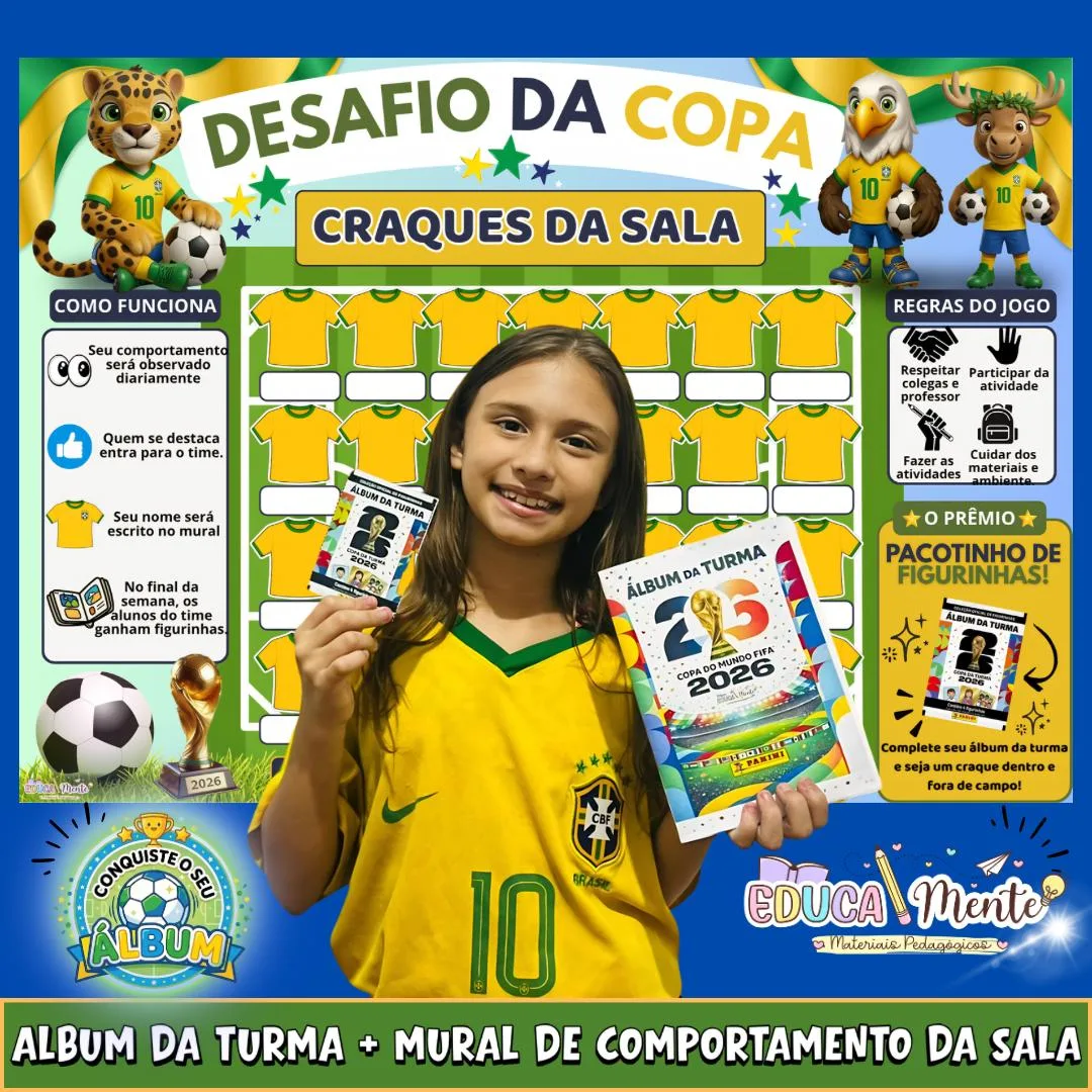 🏆⚽ÁLBUM DA TURMA + MURAL DE COMPORTAMENTO DA SALA – COPA 2026⚽🏆