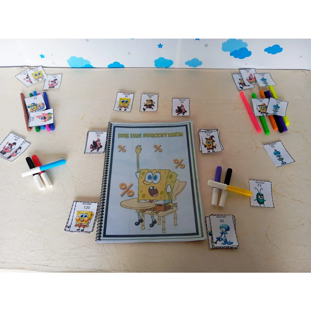 ÁLBUM DE FIGURINHAS DA PORCENTAGEM: BOB ESPONJA DA PORCENTAGEM