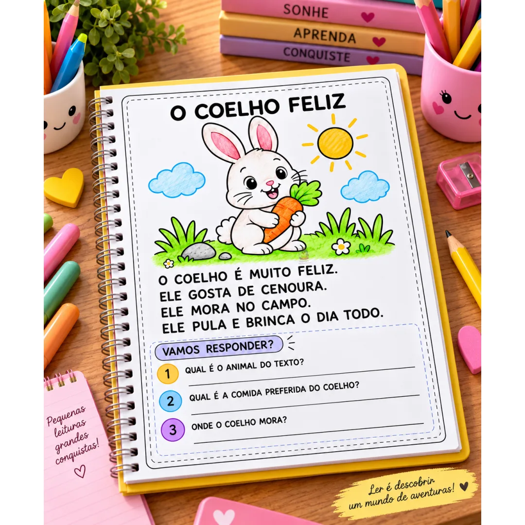 Alfabetização / Leitura Infantil Fichas de Interpretação de Texto em PDF