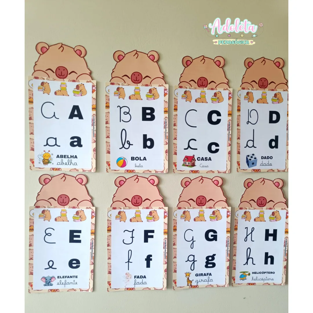 Alfabeto Capivara 4 tipos de letra