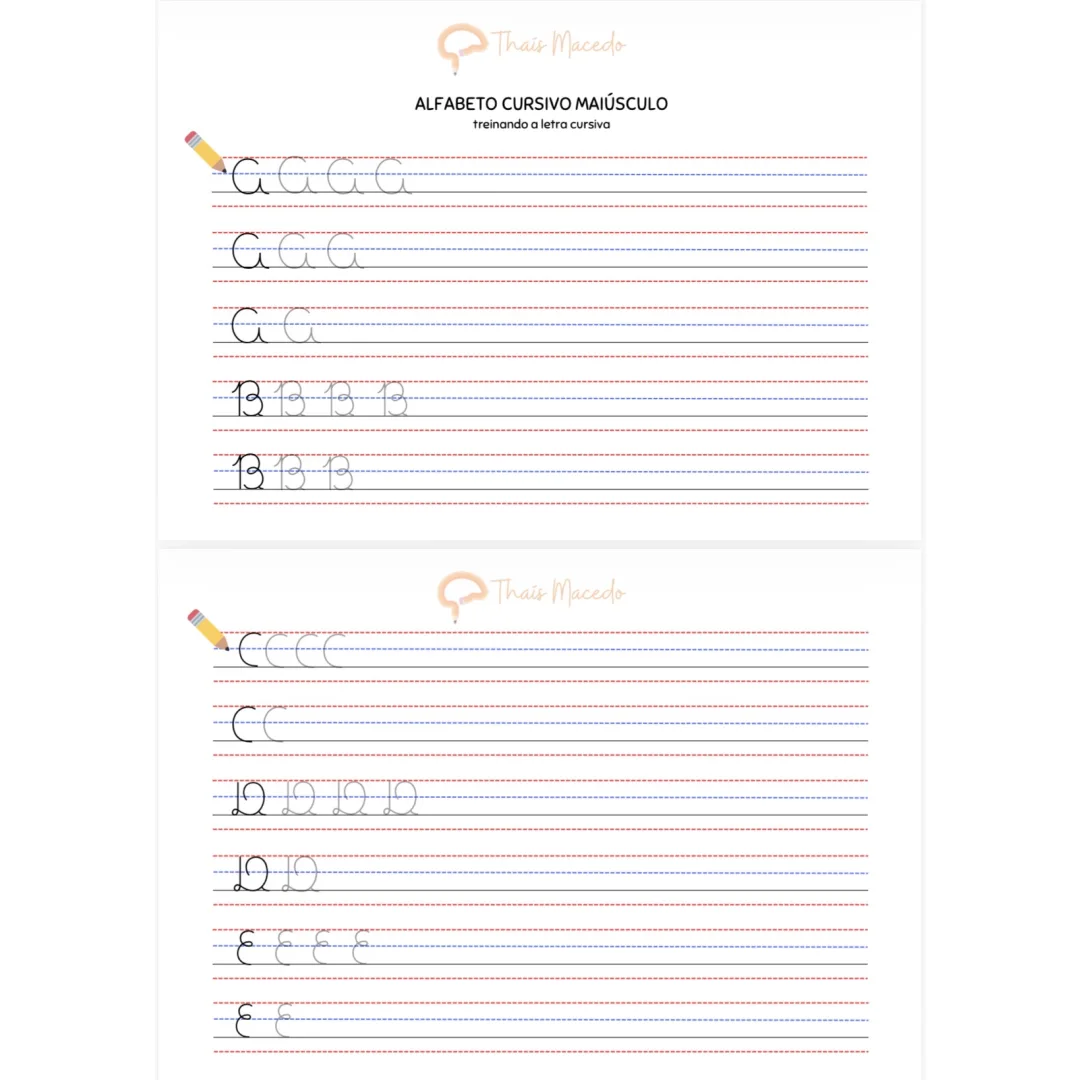 Alfabeto Cursivo - treino de coordenação motora - PDF