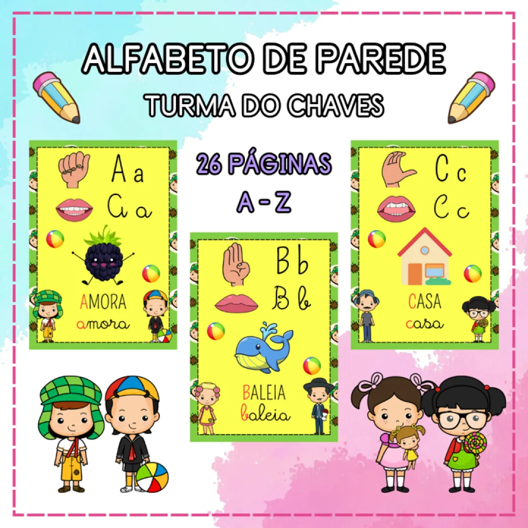 ALFABETO DE PAREDE FÔNICO E EM LIBRAS: CHAVES