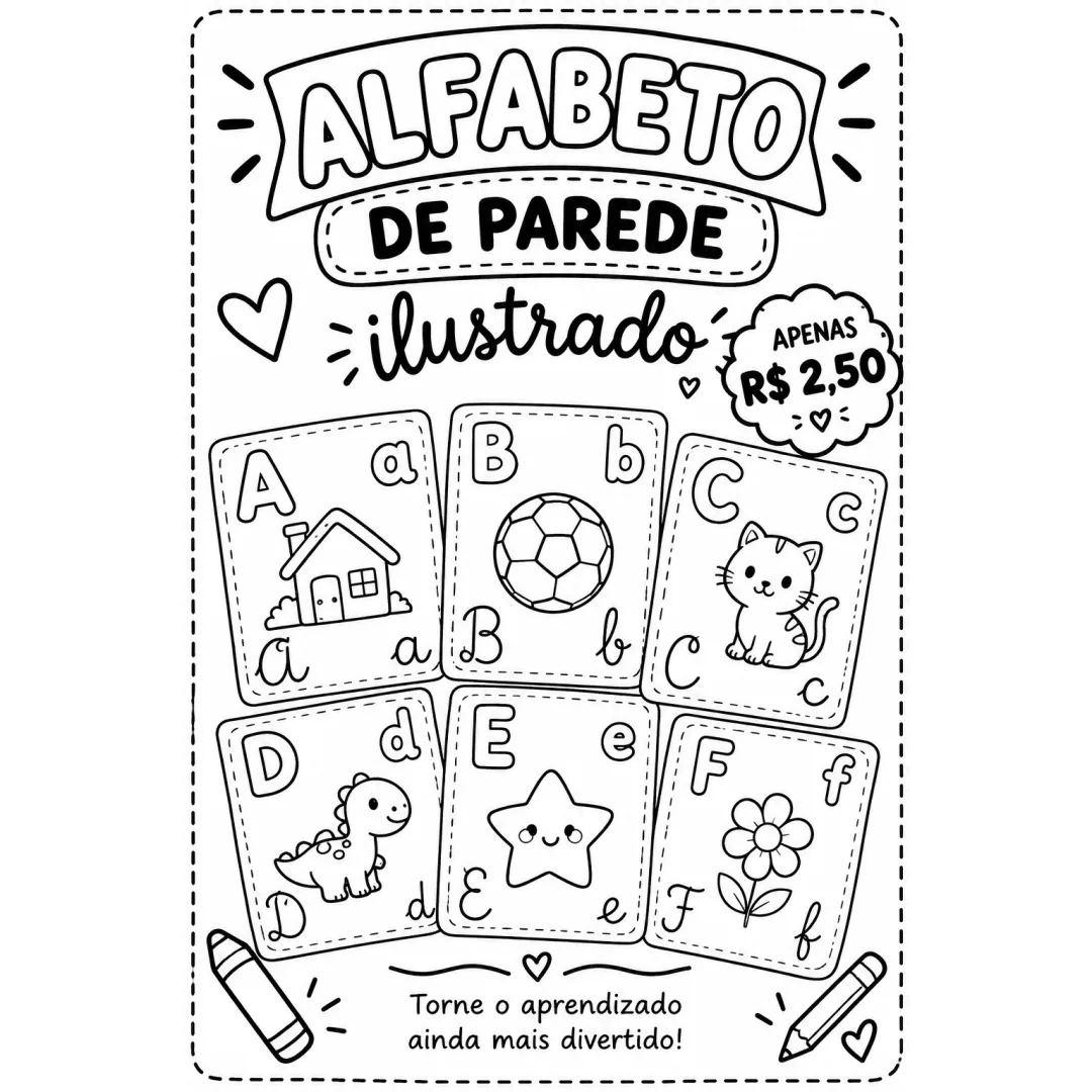 Alfabeto de Parede para Colorir - PDF