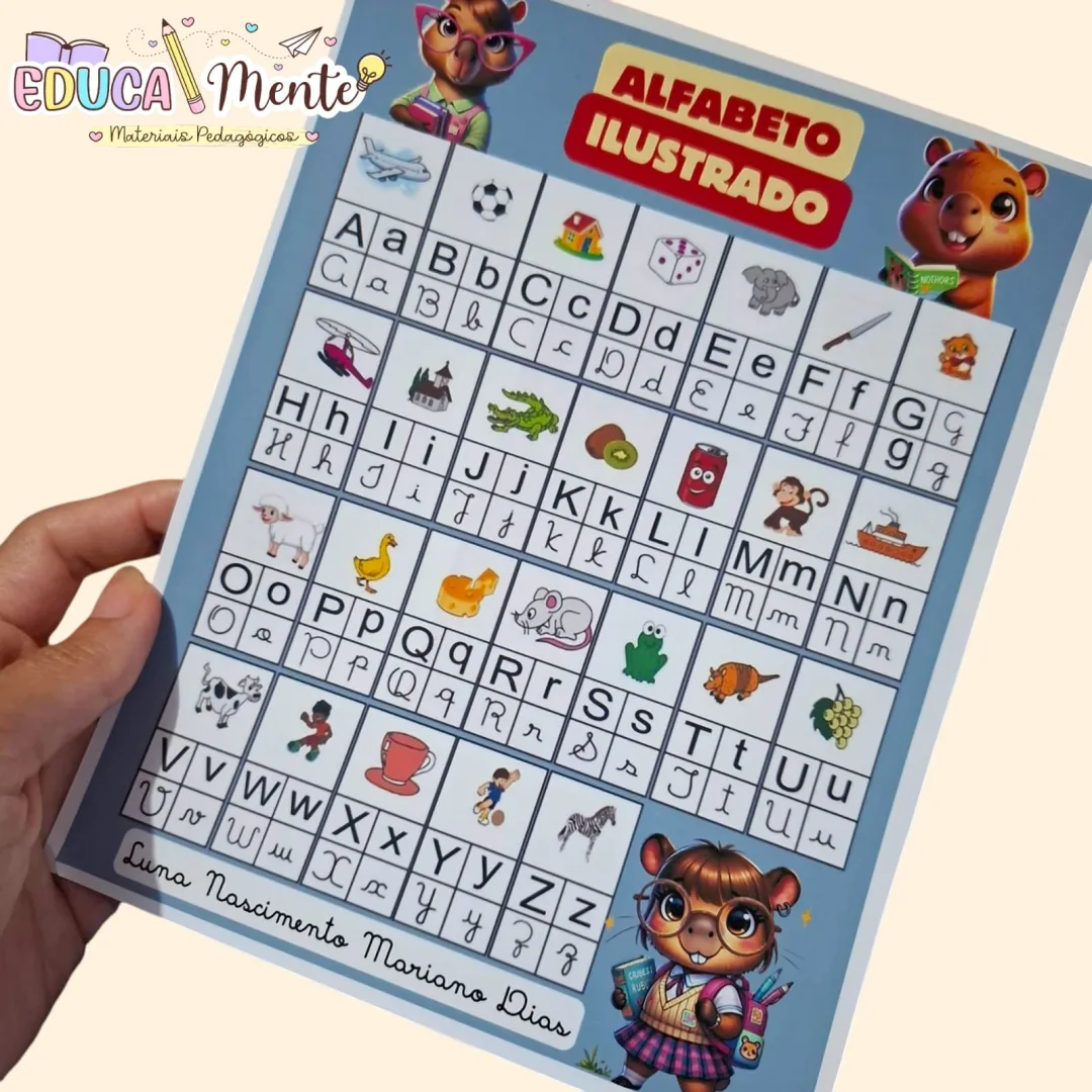 🧡 ALFABETO ILUSTRADO PARA CADERNO CAPIVARA 🧡