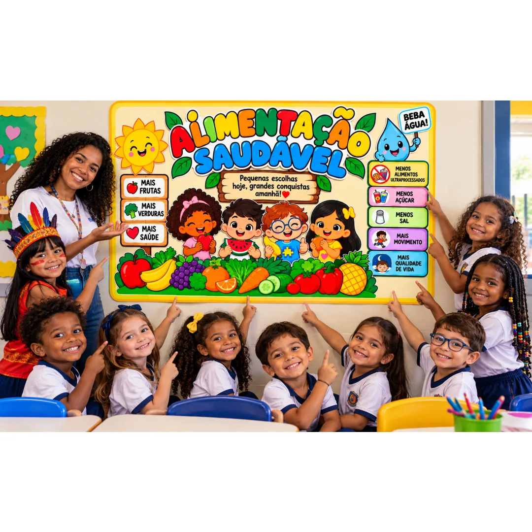 Alimentação Saudável Painel PDF 32 páginas - Educação Infantil