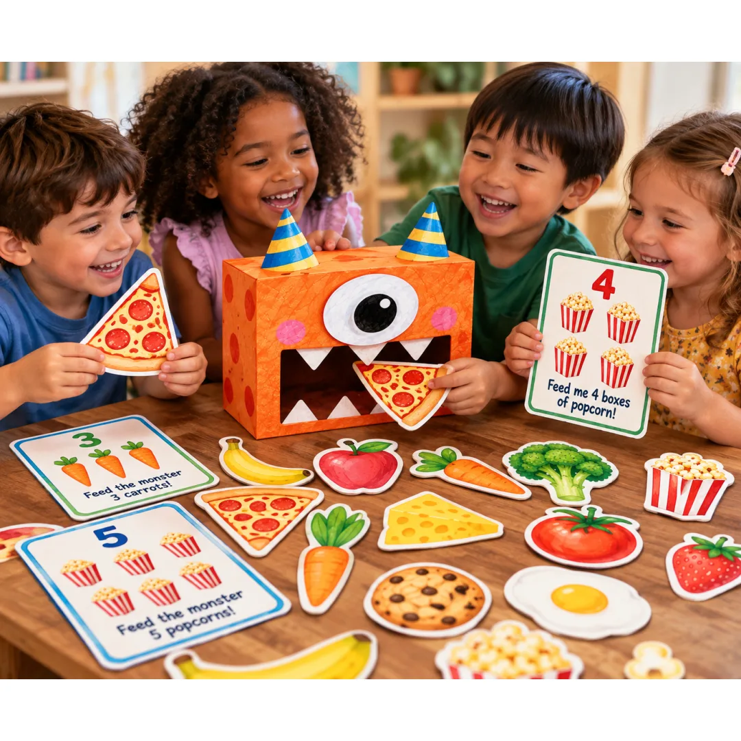 Alimente o Monstrinho! Jogo Pedagógico para Imprimir – Educação Infantil PDF