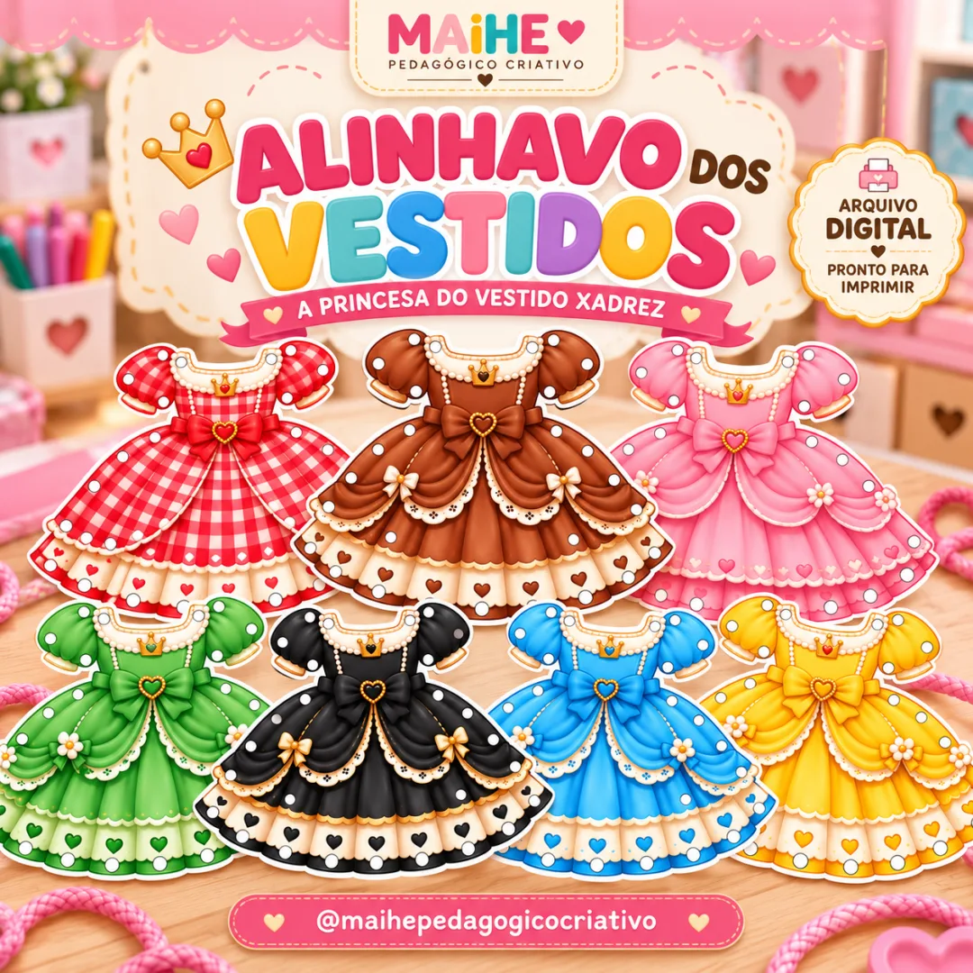 Alinhavo Dos Vestidos — Jogo - A Princesa Do Vestido Xadrez - Educação Infantil - Arquivo Digital