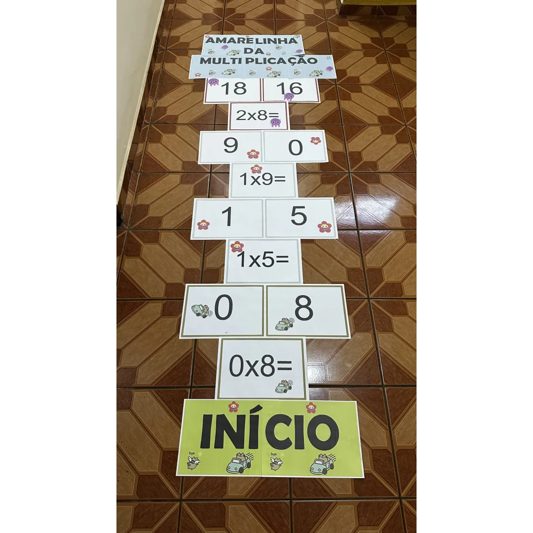 Amarelinha da Multiplicação com 21 Operações + Bônus Exclusivo em PDF