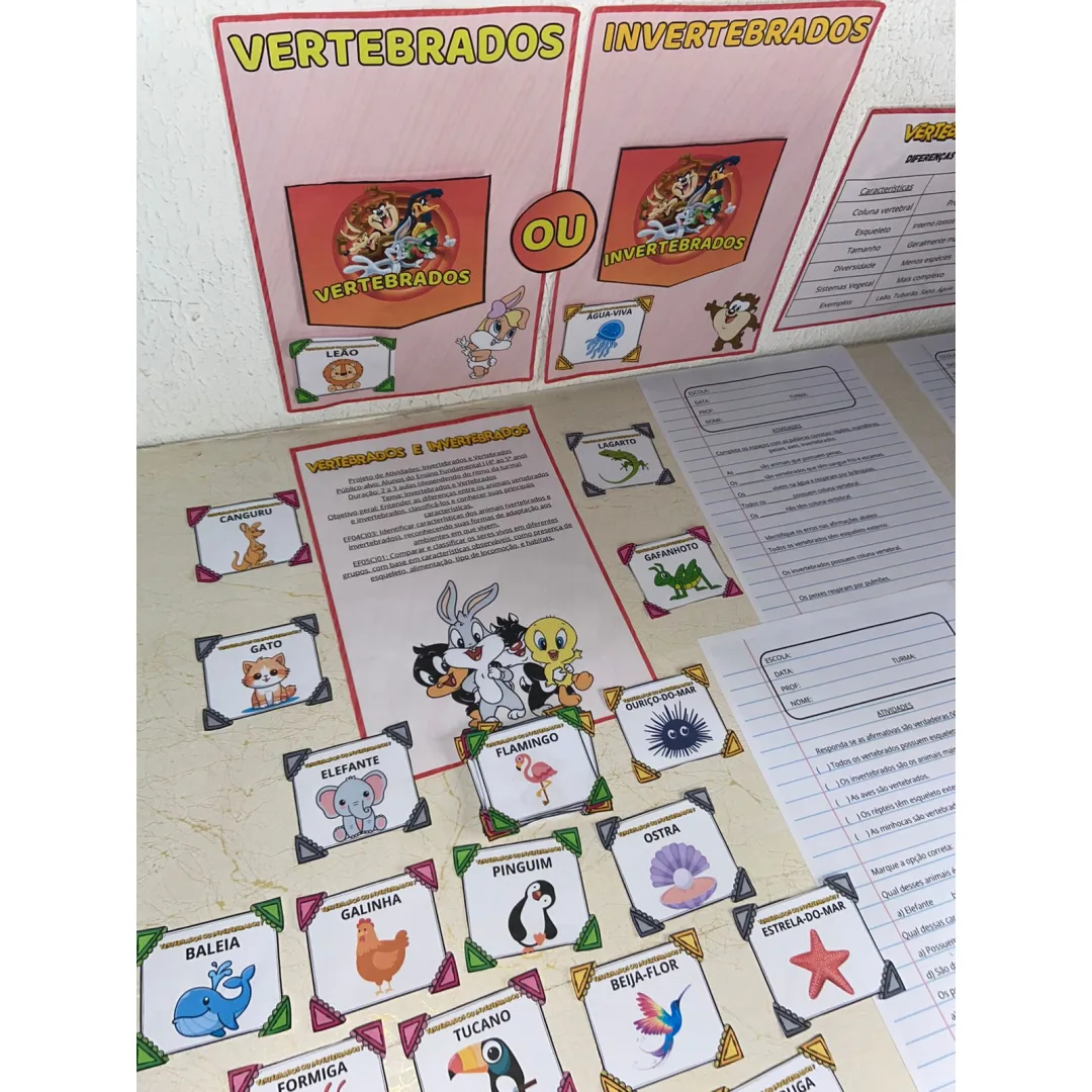 ANIMAIS VERTEBRADOS E INVERTEBRADOS