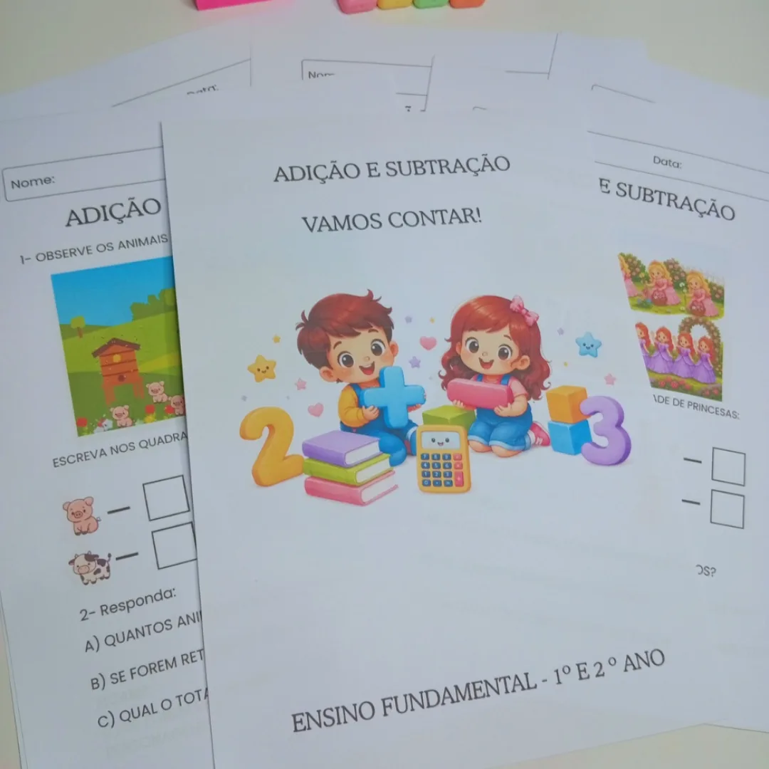 Apostila de Atividades Adição e Subtração - 1° e 2° Ano em PDF
