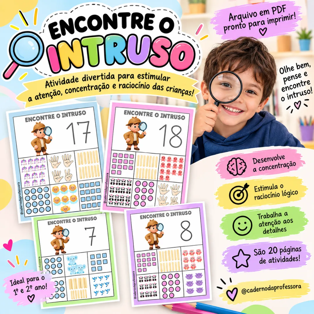 Apostila Encontre o Número Intruso - 1º Ano - Matemática - PDF