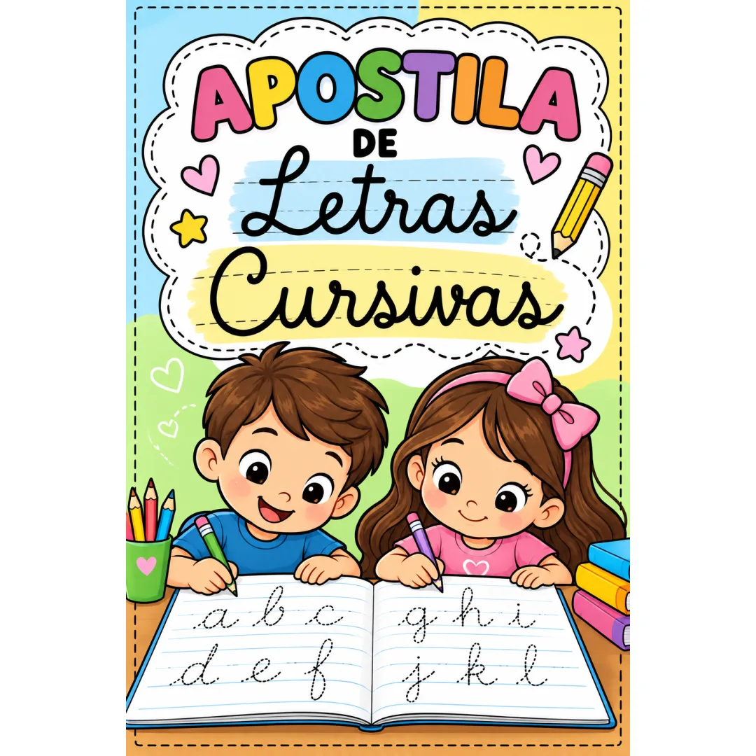Apostila Letra cursiva para alunos na alfabetização -PDF