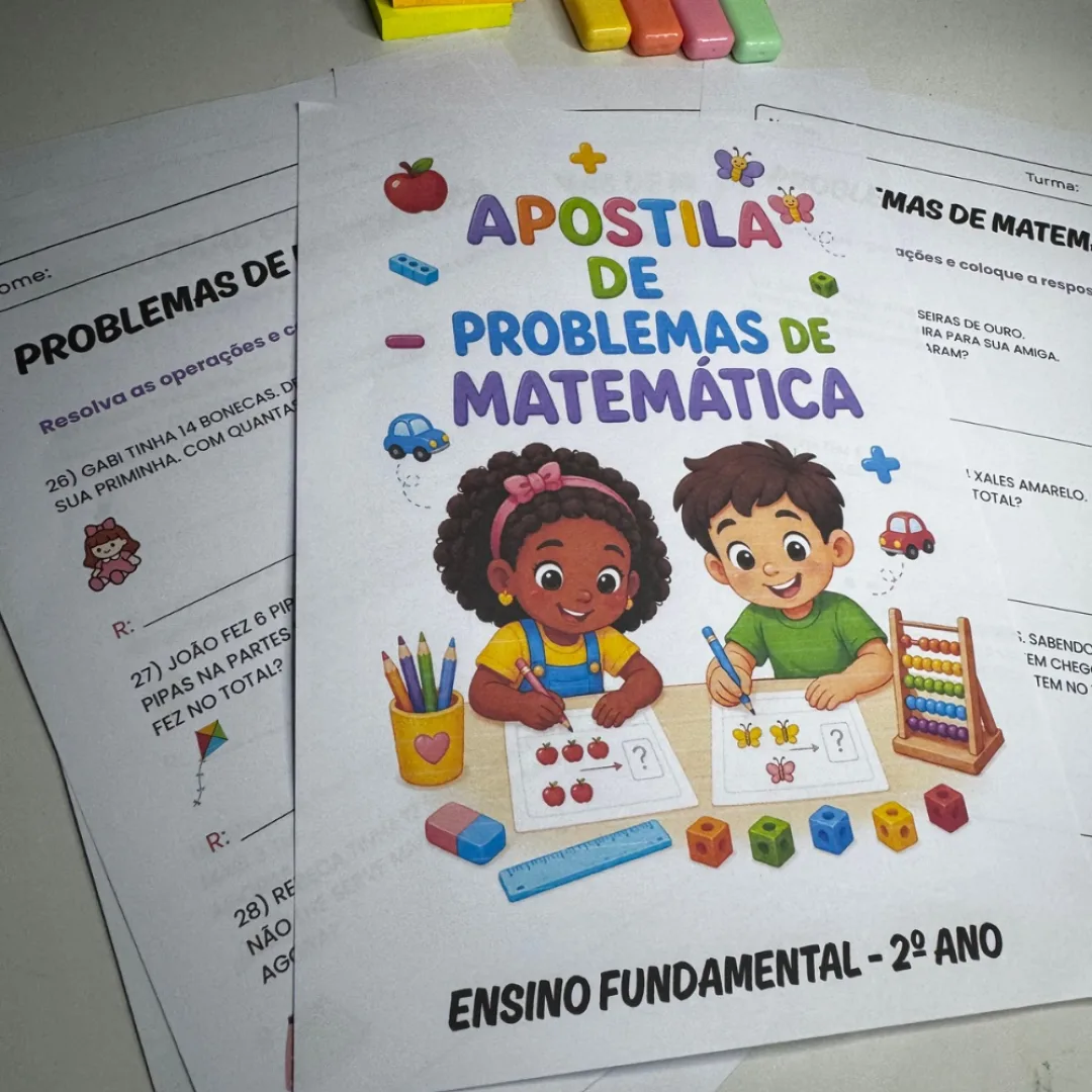 Apostila de Atividades Probleminhas de matemática - 2° Ano em PDF 