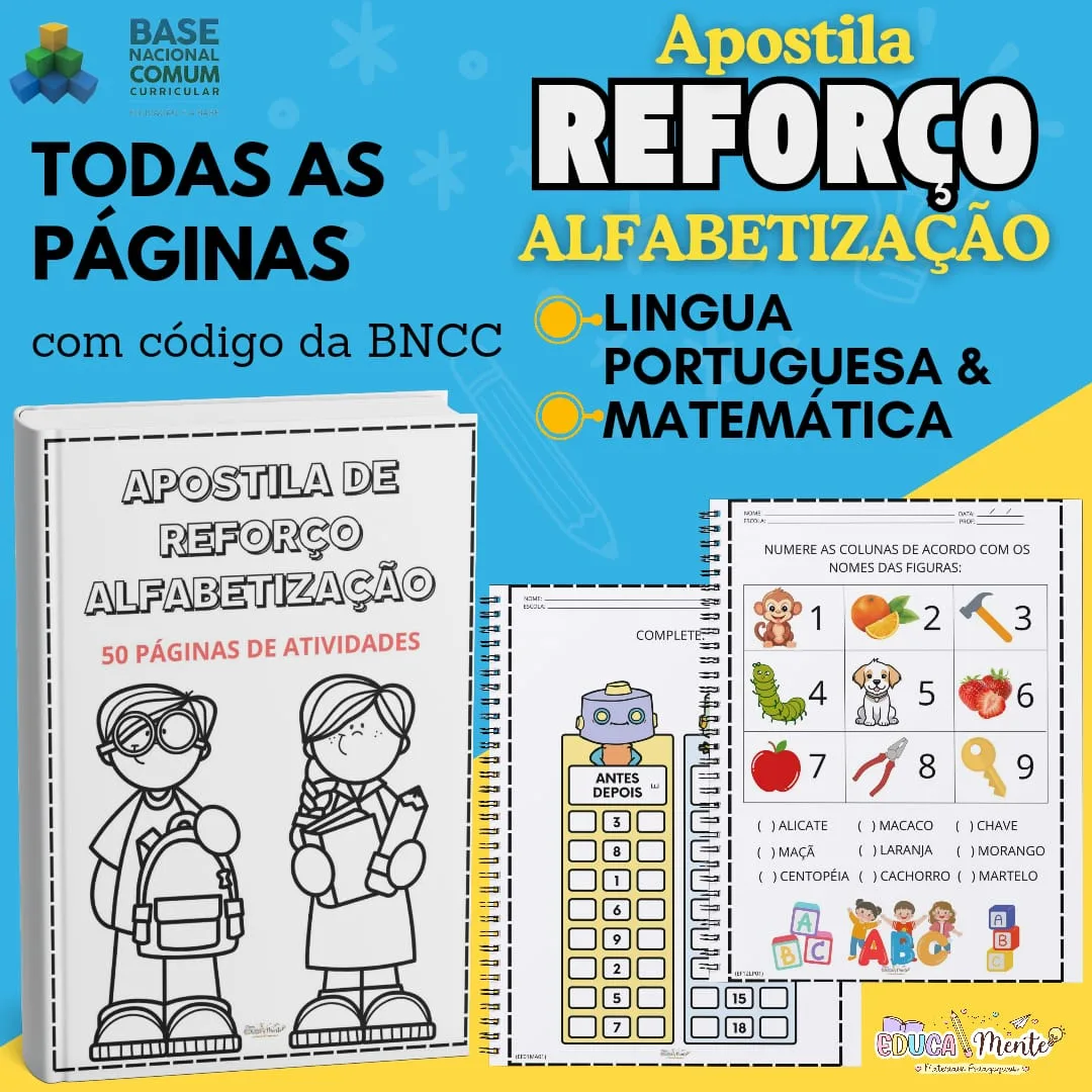 💛💙 APOSTILA REFORÇO ALFABETIZAÇÃO BNCC 💙💛