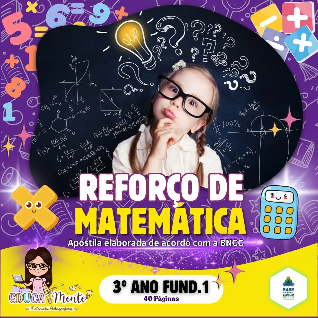 ⭐ APOSTILA REFORÇO DE MATEMÁTICA 3° ANO ⭐