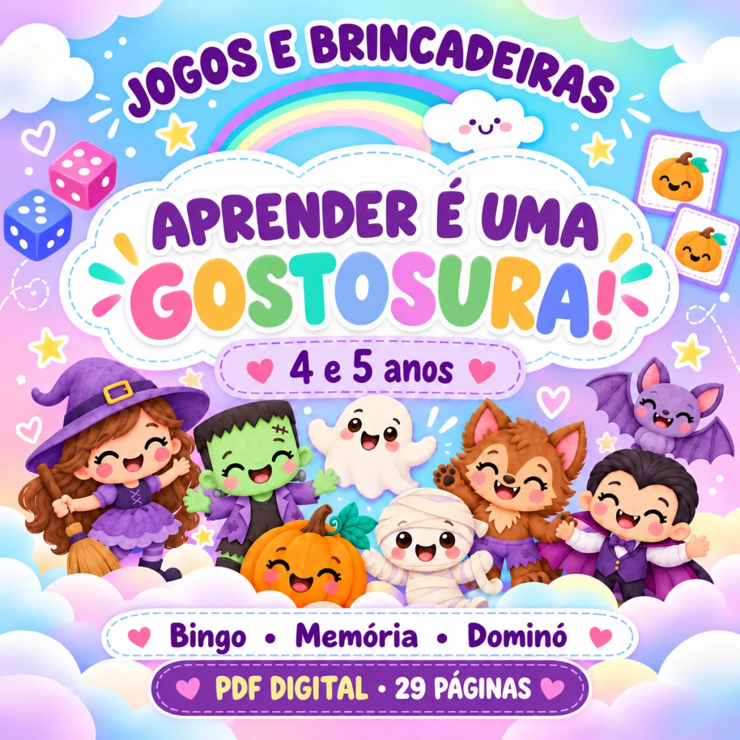 Jogos de Halloween para Educação Infantil - PDF para 4 e 5 anos