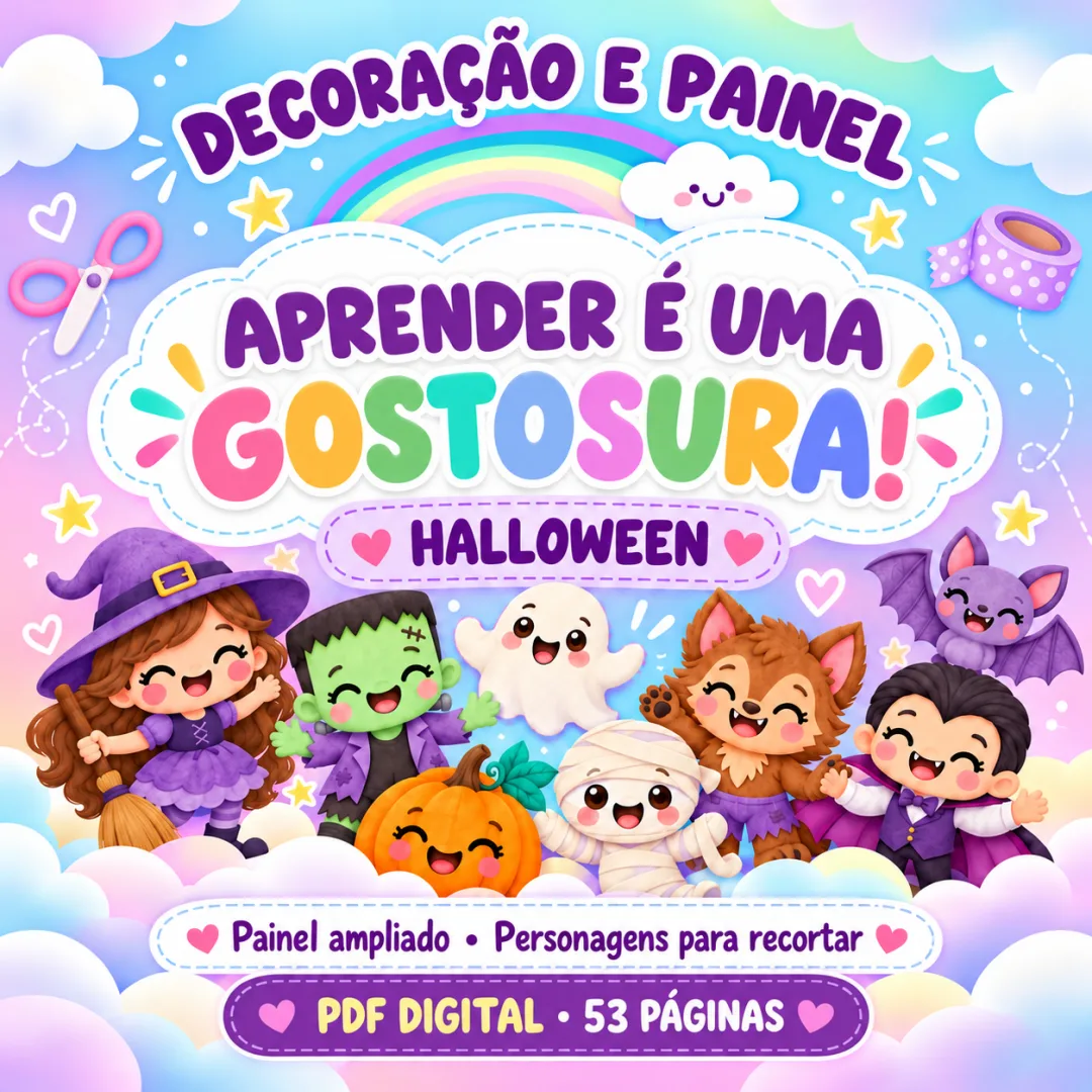 Painel de Halloween para Imprimir | Decoração Infantil 4 e 5 Anos | PDF