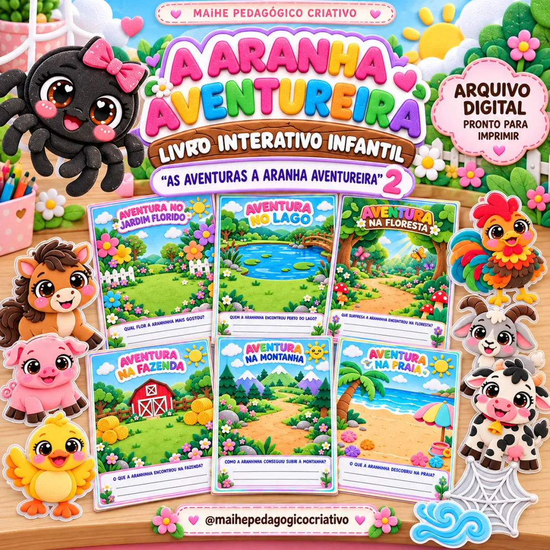 As Aventuras Da Aranha Aventureira 2 – Livro Interativo Infantil - Educação Infantil - Arquivo Digital