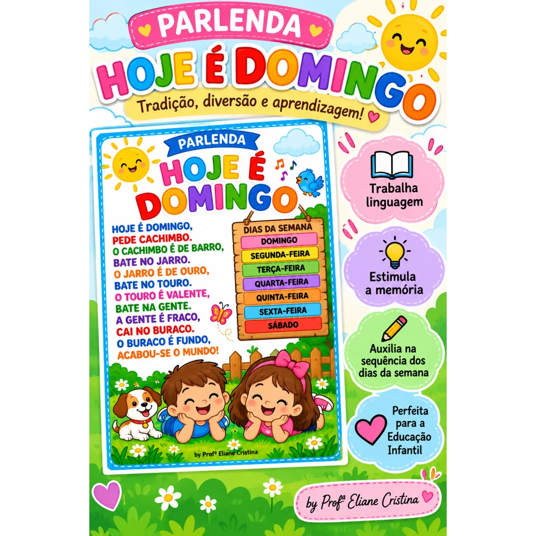 Atividade Coletiva Parlenda - Hoje é Domingo - Educação Infantil - PDF