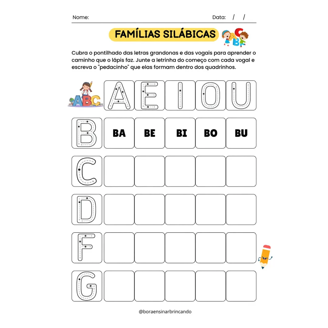 Atividade de Caligrafia e Coordenação Motora Infantil - PDF