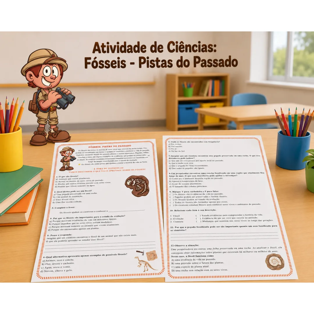Atividade de Ciências – Fósseis: Pistas do Passado | 6º Ano