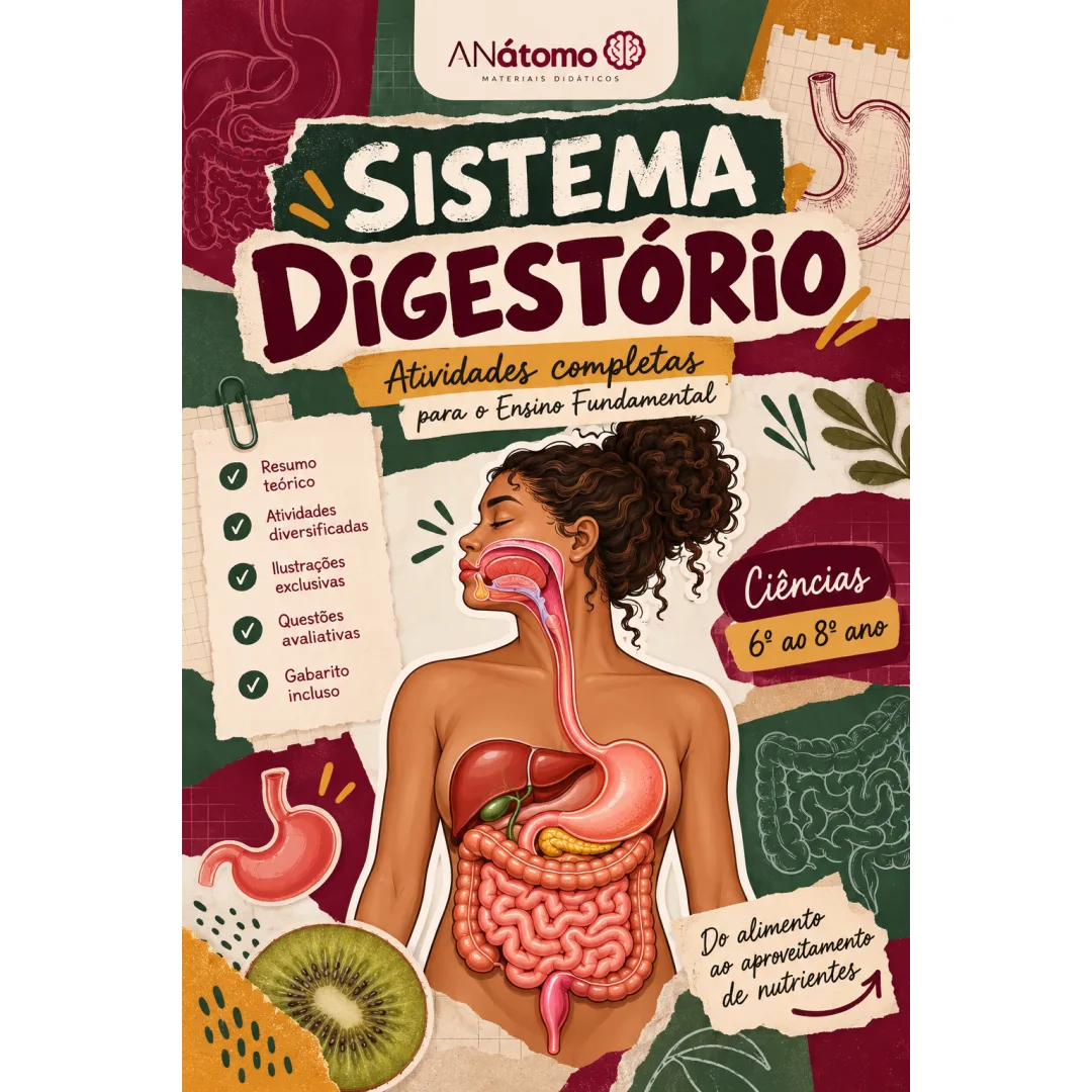 Atividade de Ciências sobre Sistema Digestório para Ensino Fundamental em PDF