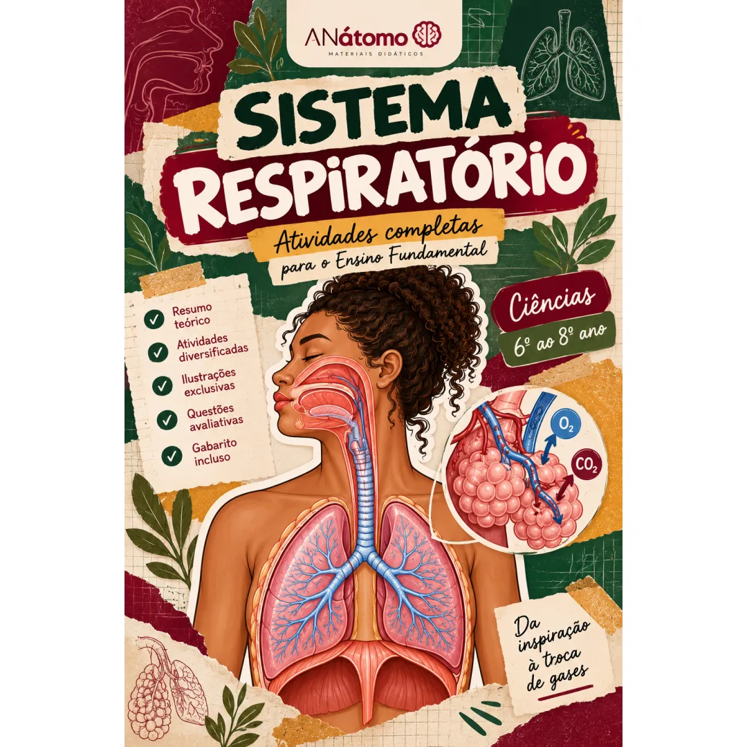 Atividade de Ciências sobre Sistema Respiratório para Ensino Fundamental em PDF