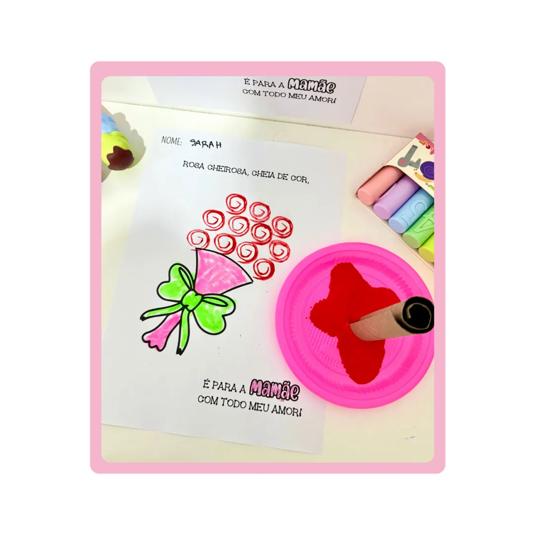 ATIVIDADE DE COLORIR DIA DAS MÃES - BUQUÊ DE ROSAS