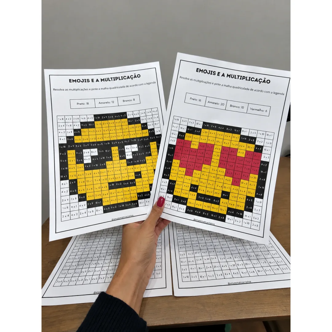 Atividade Emojis e a Multiplicação, em pdf - Matemática Lúdica