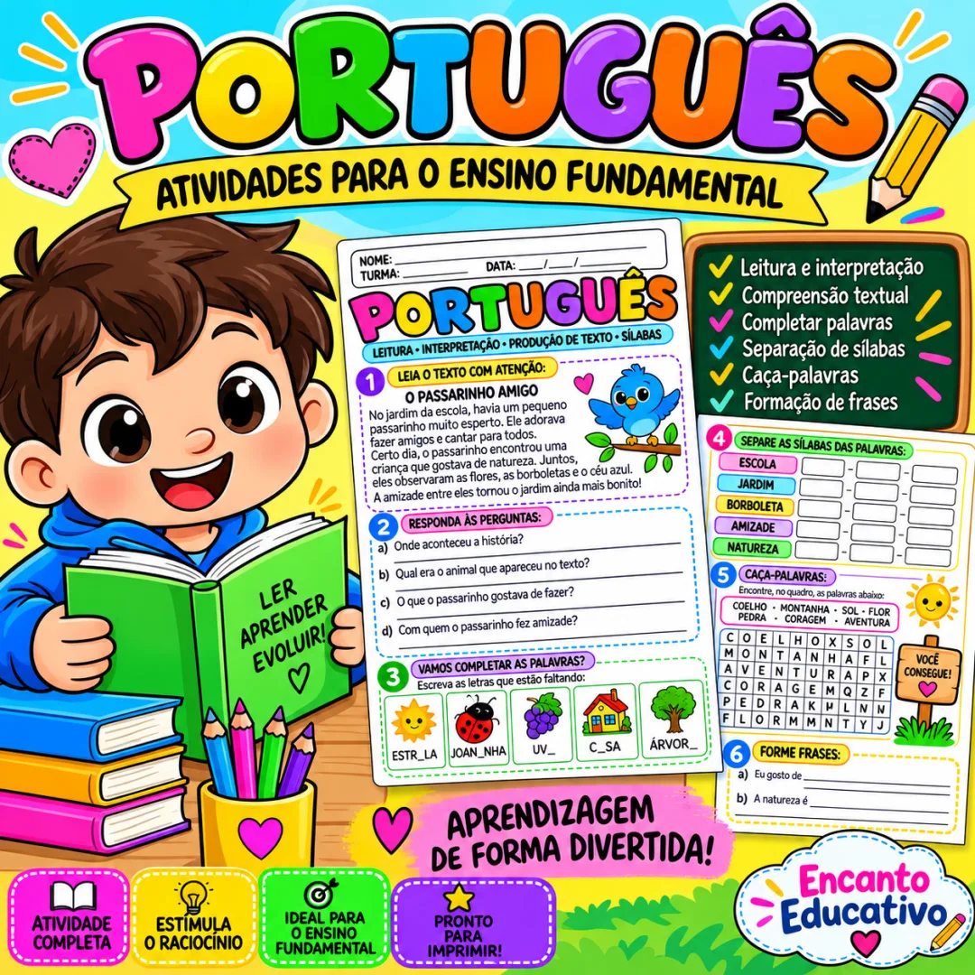 Atividade de Português para Ensino Fundamental – Leitura e Interpretação PDF