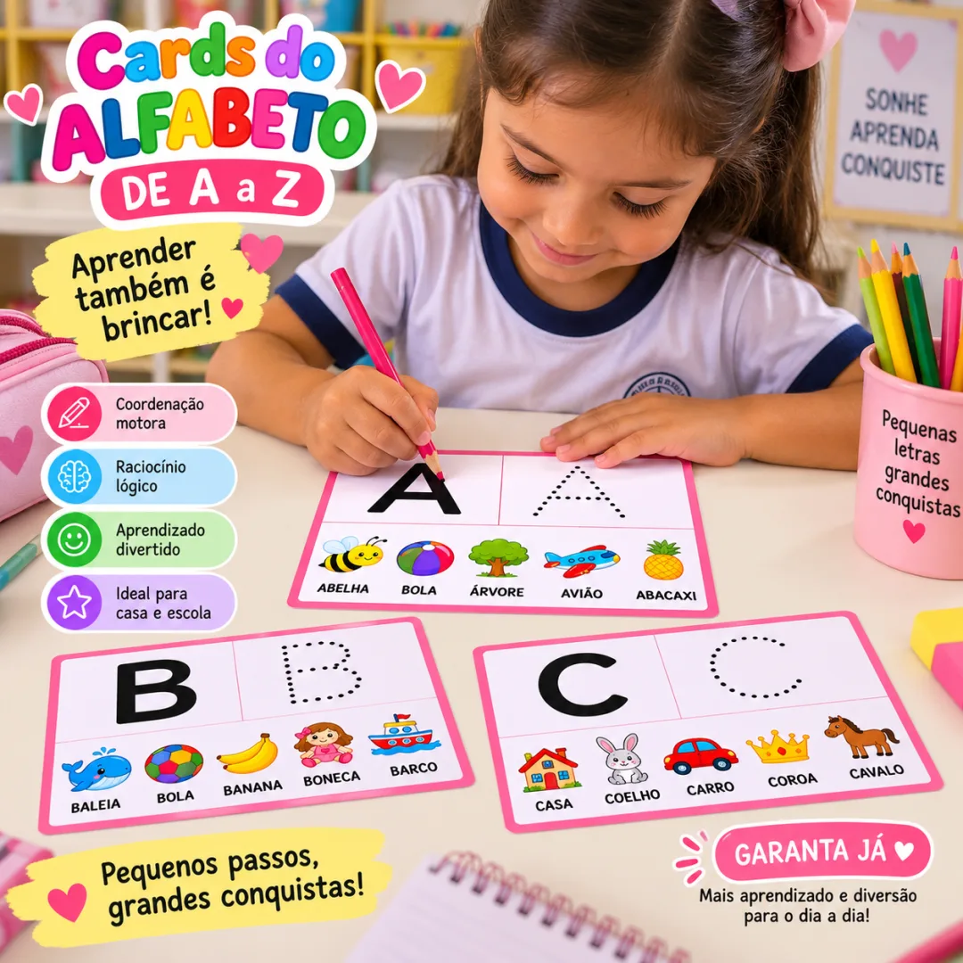 Atividade do Alfabeto de a a Z — Trace, Reconheça e Aprenda Brincando! em PDF