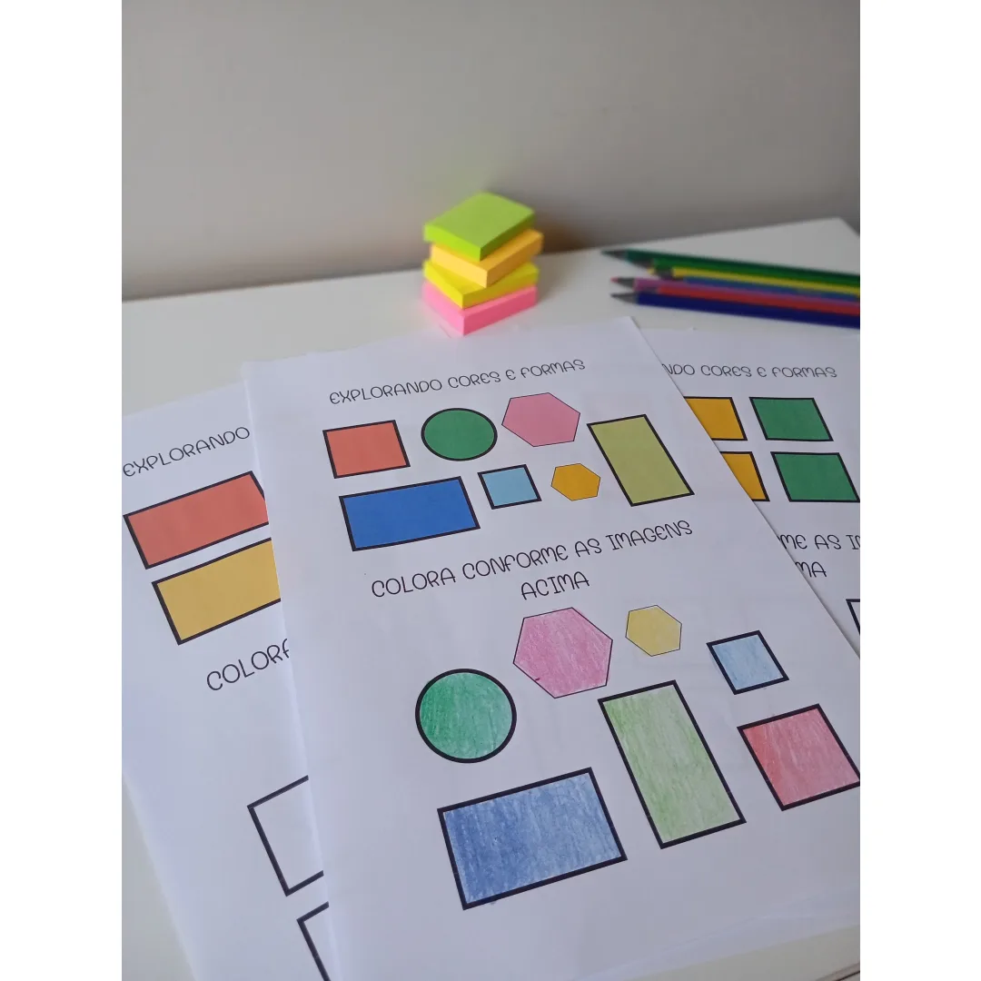 Atividade Explorando Cores e Formas em PDF Educação Infantil