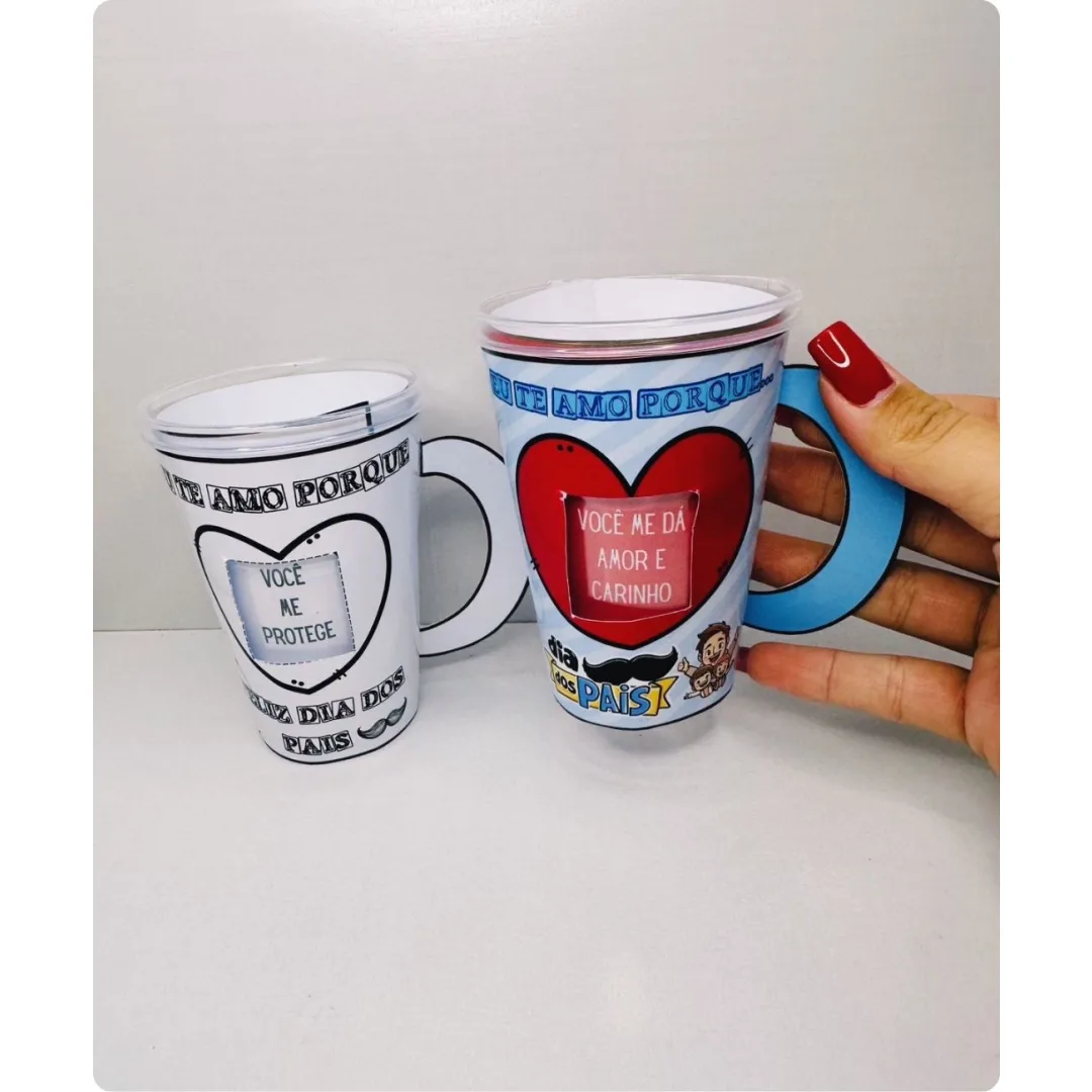 Atividade Interativa Dia dos Pais: Caneca para Colorir e Montar em PDF