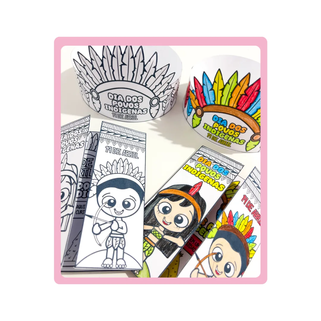 ATIVIDADE INTERATIVA DIA DOS POVOS INDÍGENAS - Lapbook e Coroa