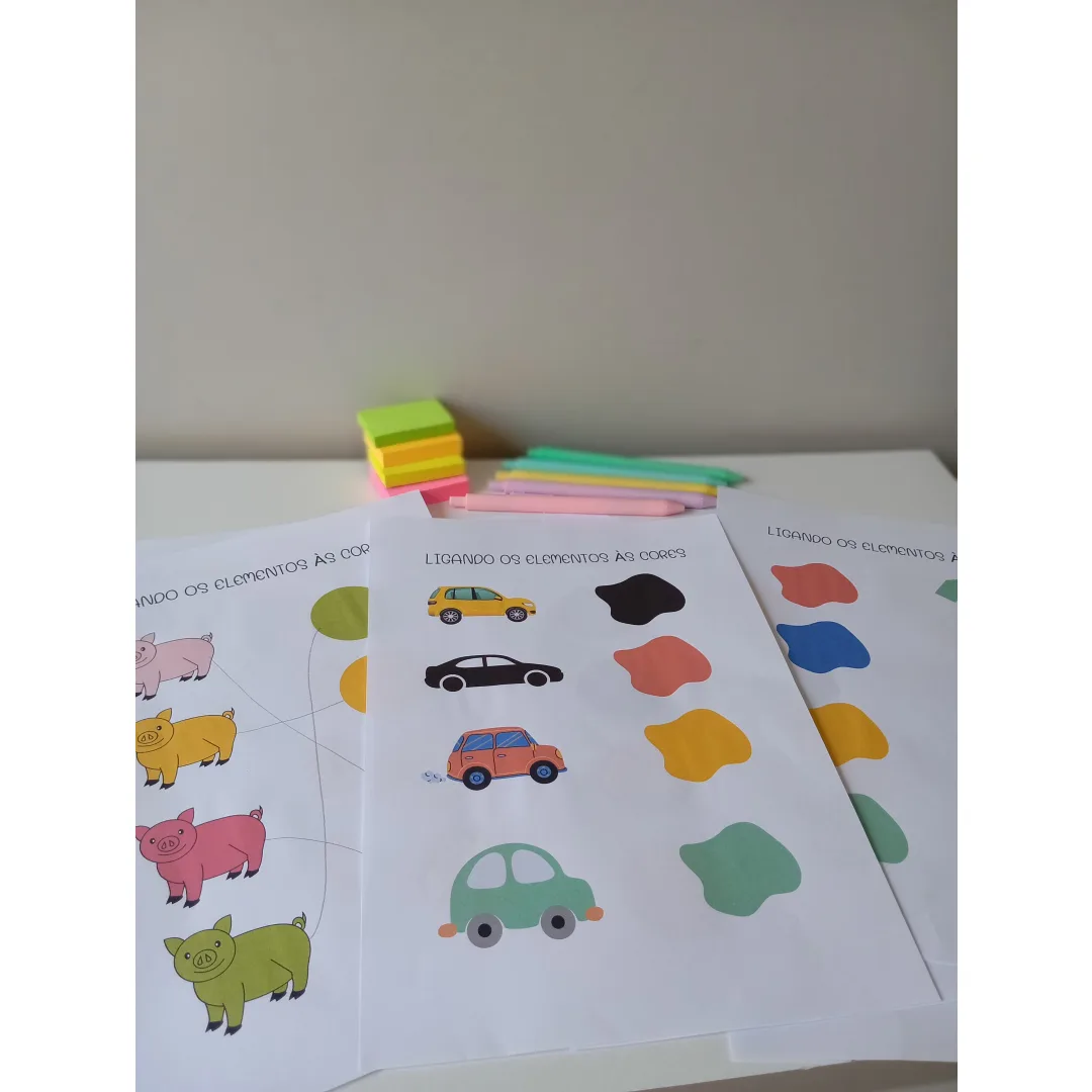Atividade Ligando os Elementos às Cores Educação Infantil