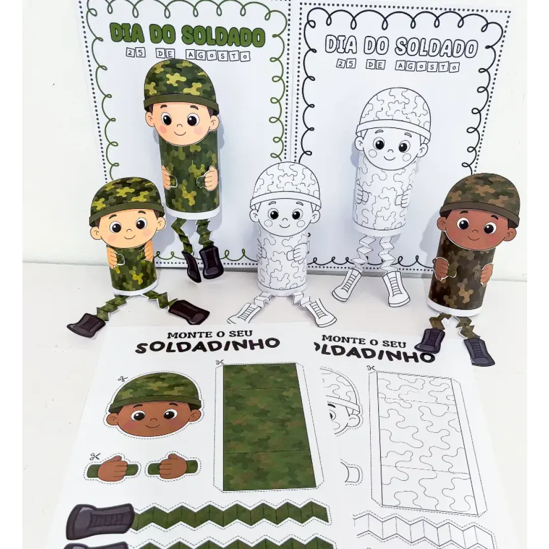 Atividade Monte Seu Soldadinho - Dia do Soldado