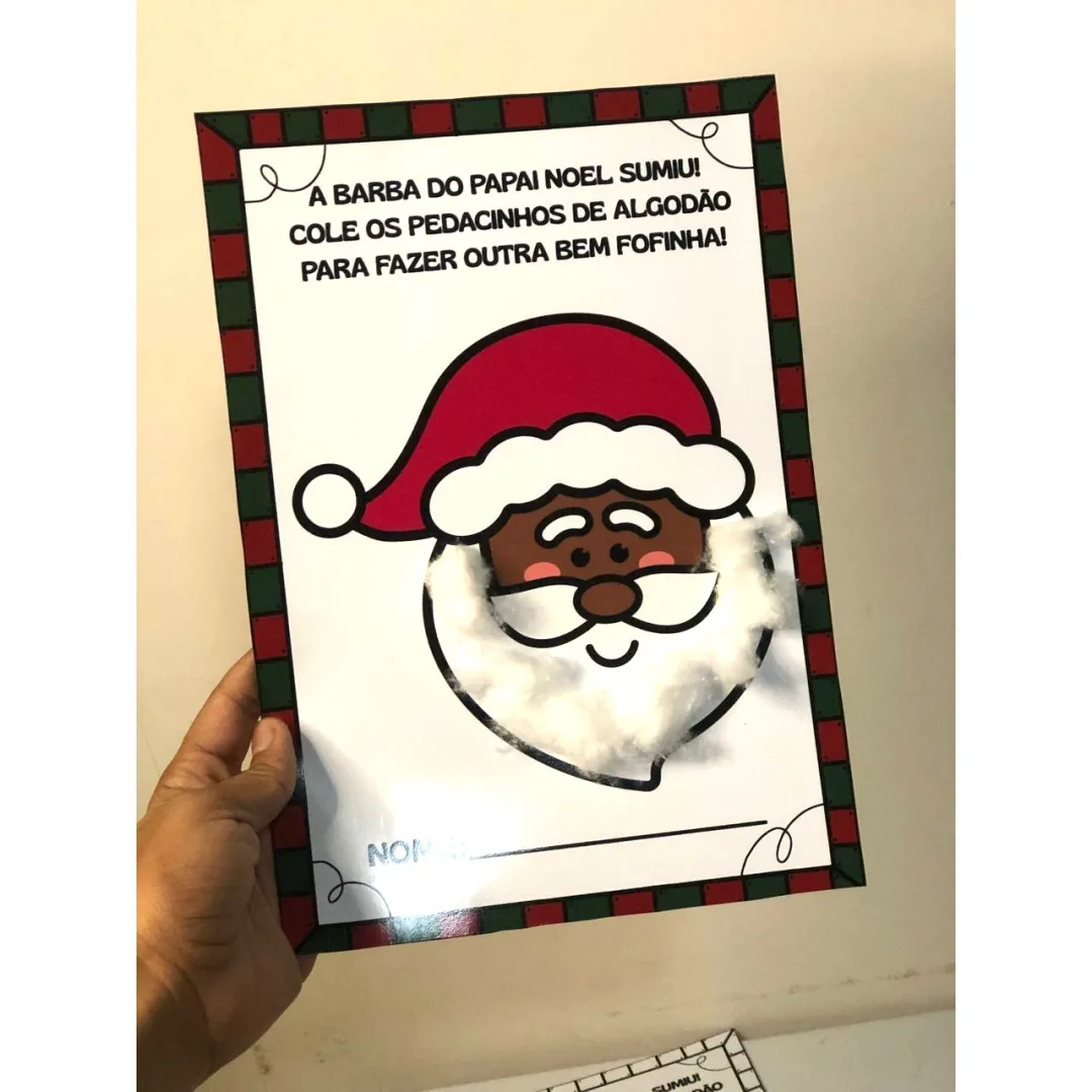 Atividade Natalina Barba do Papai Noel - Educação Infantil - PDF